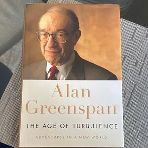 Alan Greenspan "The Age of Turbulence" Hardcover - Cream & Gold Cover